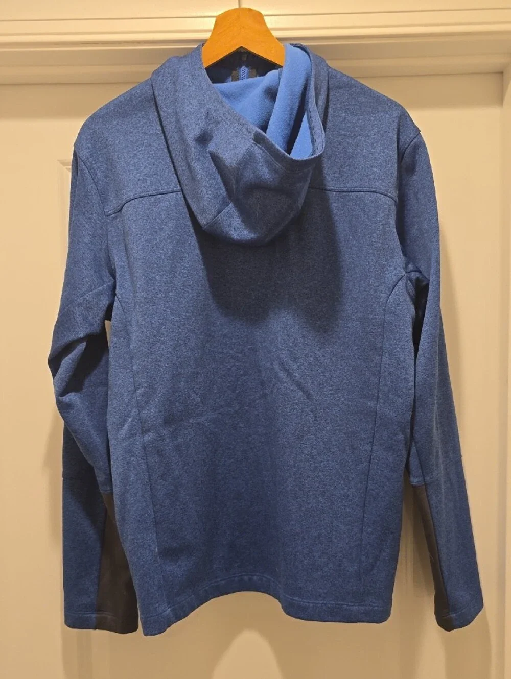 The North Face Men's Heathered Blue Hooded Zip Jacket